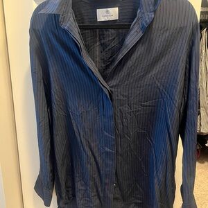 Babaton Navy Pinstripe Collared Shirt